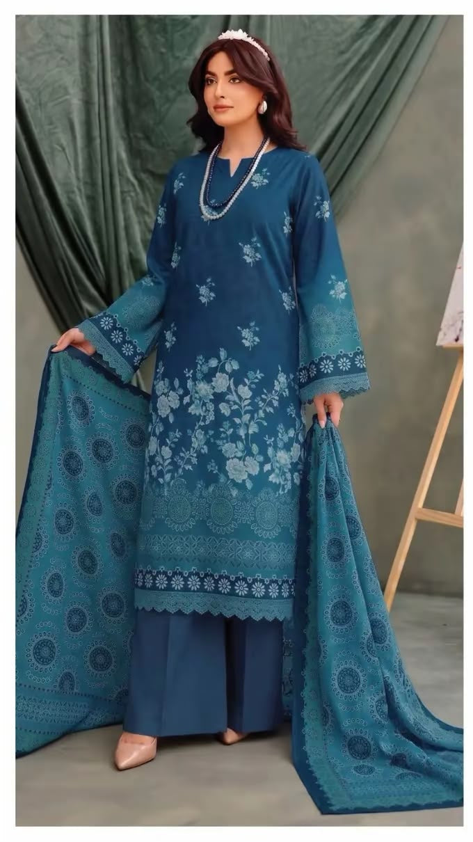 Khushi 3PC Zinc Floral Lawn | Women's Unstitched Lawn Suit