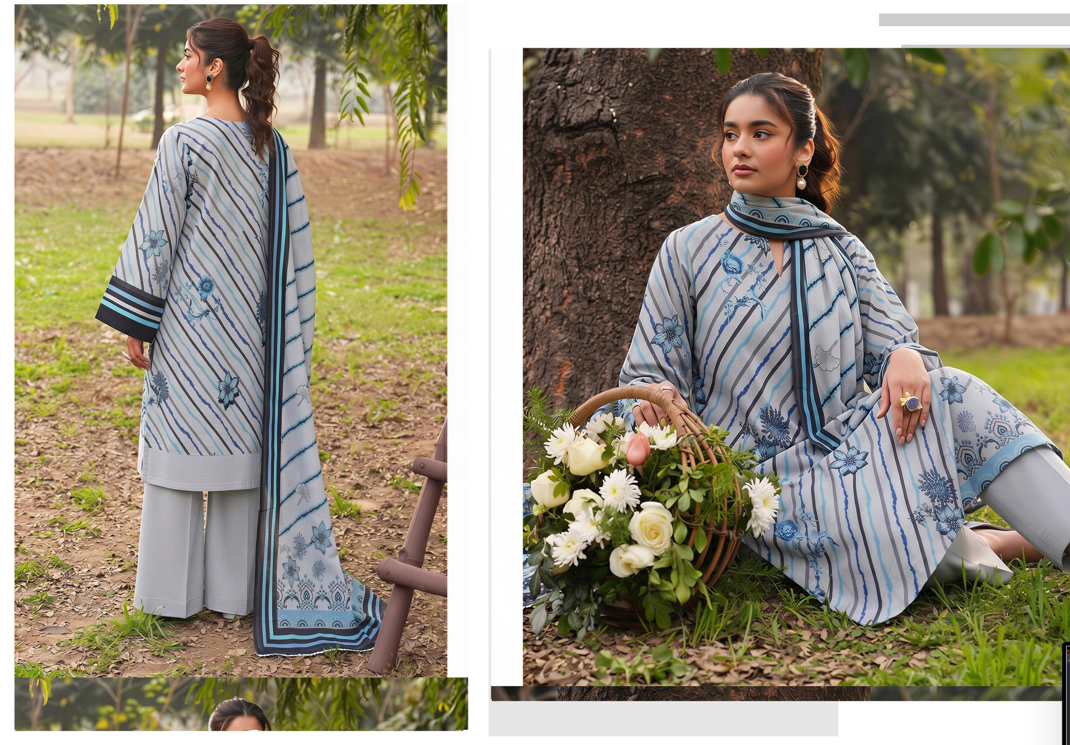 Saqaafah 3 Pc Printed Lawn