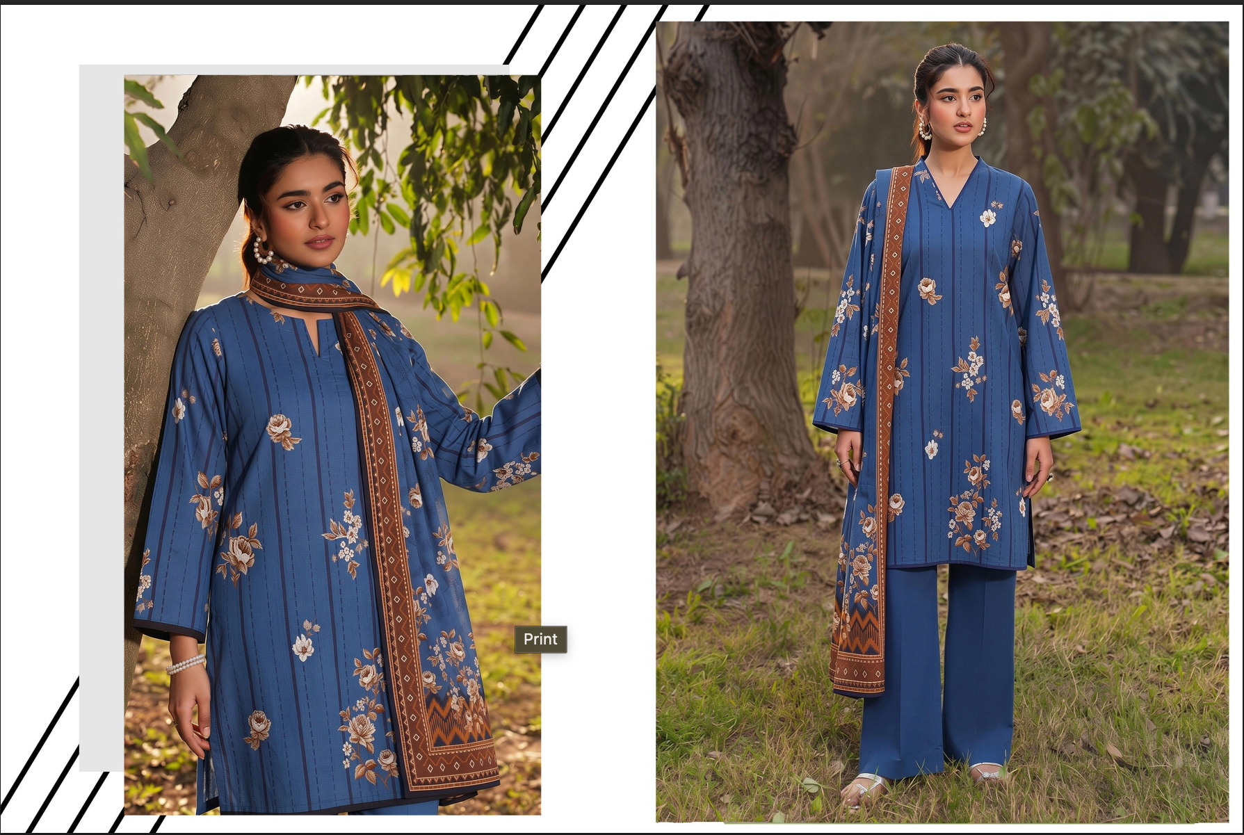 Saqaafah 3 Pc Printed Lawn