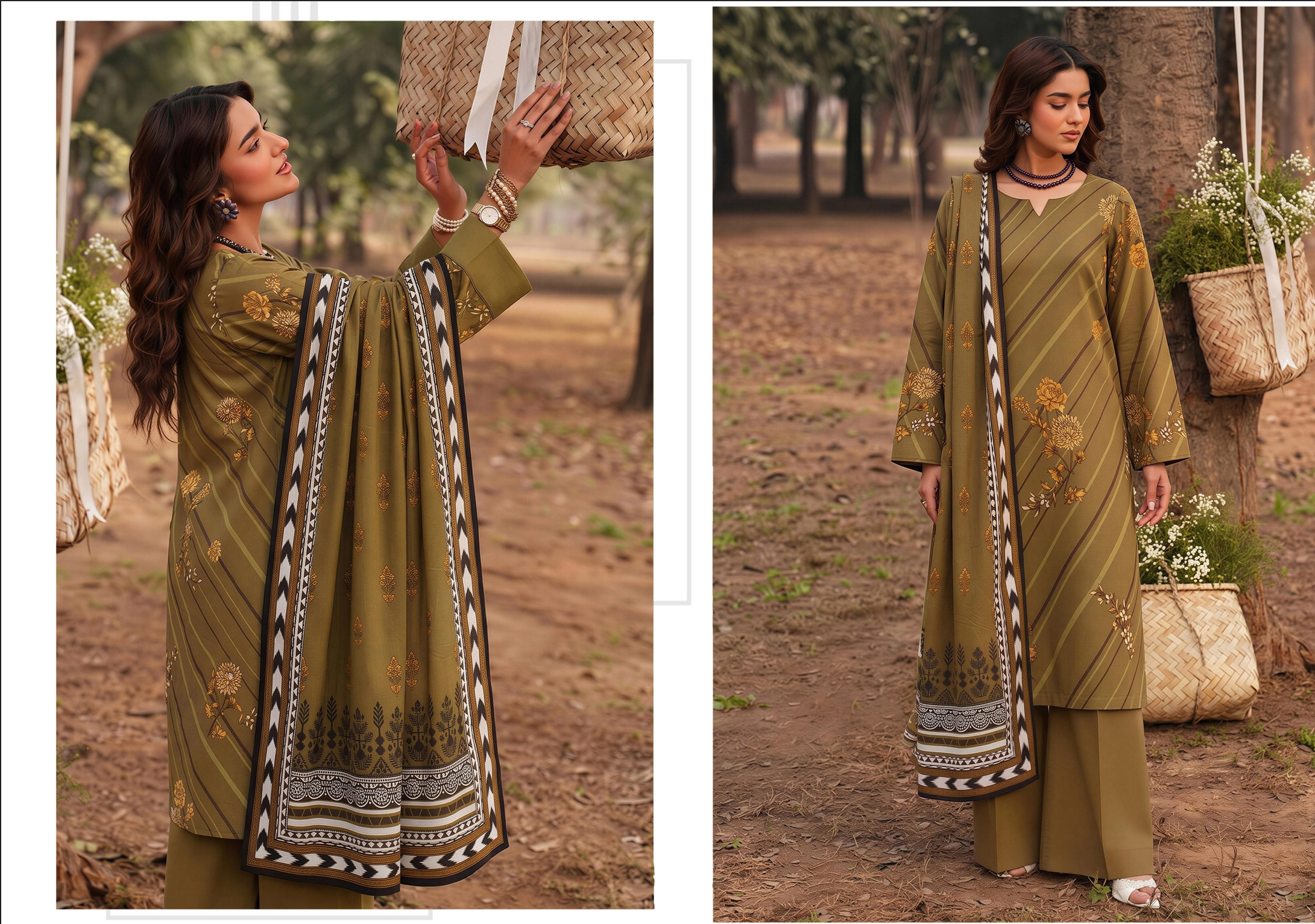 Saqaafah 3 Pc Printed Lawn