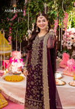 ASIM JOFA PURPLE EMBROIDERED UNSTICHED 3PC SUIT | KPA0078