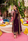 ASIM JOFA PURPLE EMBROIDERED UNSTICHED 3PC SUIT | KPA0078