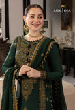 ASIM JOFA GREEN EMBROIDERED UNSTICHED 3PC SUIT | KPA0075