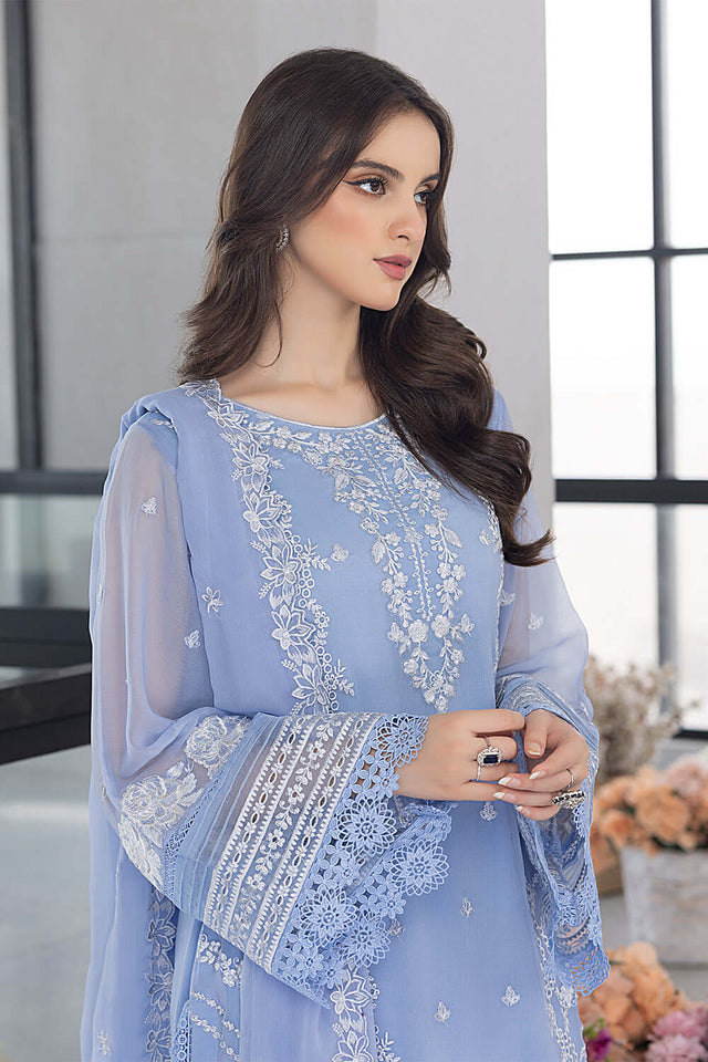 AZURE EMBROIDERED UNSTICHED 3PC SUIT | KPA0071