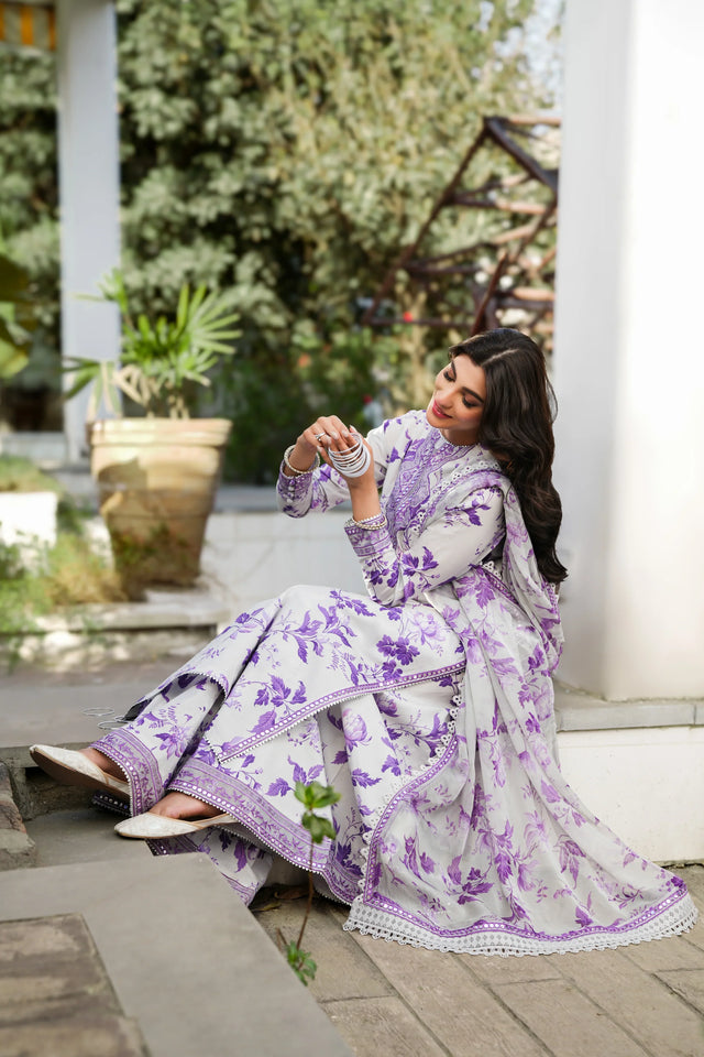 Aneelas Lawn Embroidered & Printed 3 Piece SUIT | KPA0089