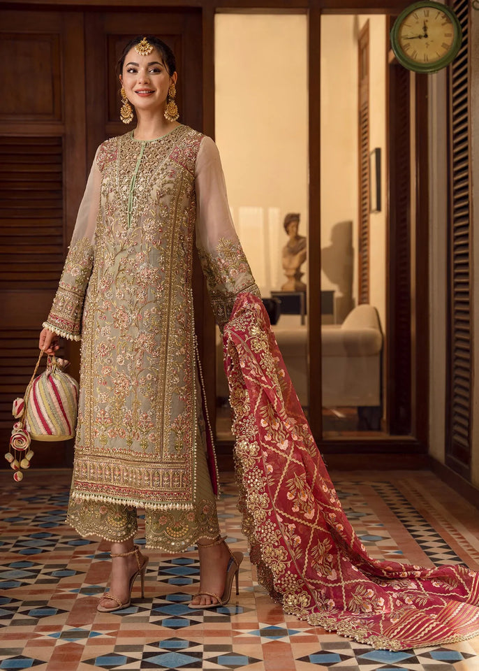 CRIMSON HEAVY EMBROIDERED UNSTITCHED 3PC SUIT | KPA0129