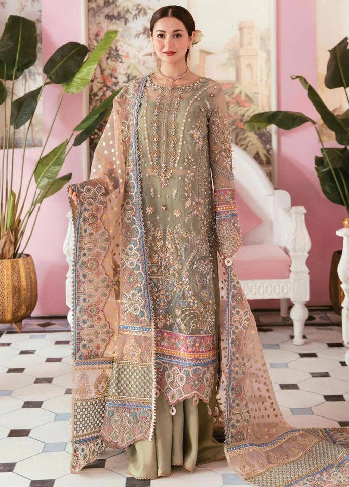 ELAF ORGANZA UNSTICHED 3PC SUIT | KPA0065