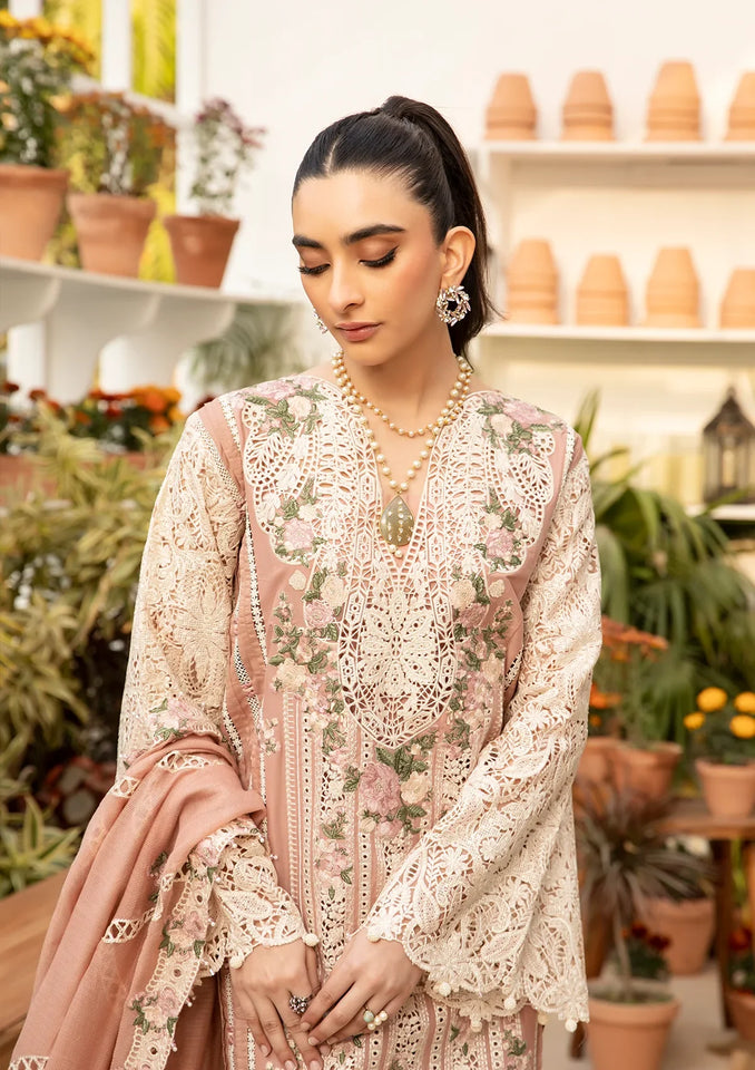 EMBROIDERED COTTON UNSTITCHED 3PC SET | KPA0026