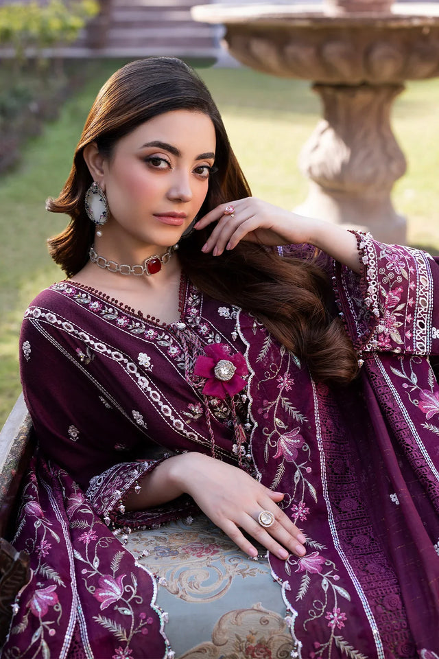 RAEESA PREMIUM EMBROIDERED UNSTITCHED 3PC SUIT | KPA0109
