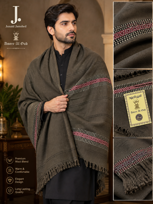 J. Wool Shawl Olive