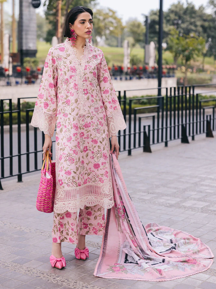 MAHNUR LOTUS EMBROIDERED LAWN UNSTITCHED 3PC SET | KPA0045