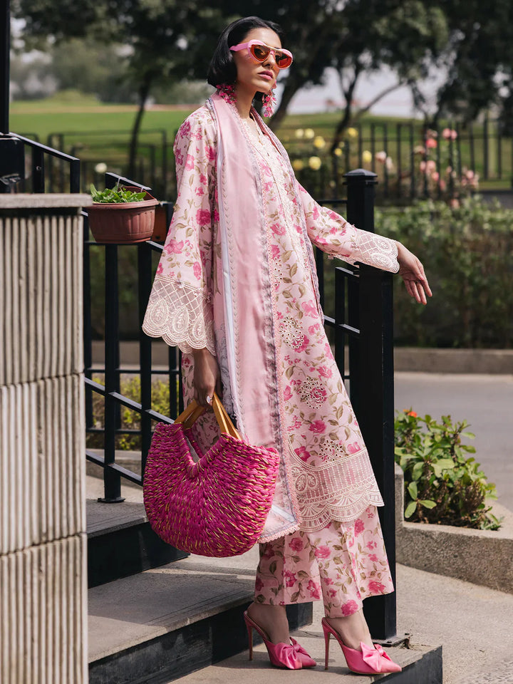 MAHNUR LOTUS EMBROIDERED LAWN UNSTITCHED 3PC SET | KPA0045
