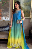 NEON OMBRE LAWN UNSTITCHED 3PC SUIT | KPA0093