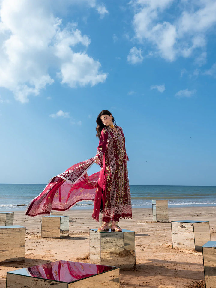 MAHNUR COTTON EMBROIDERED UNSTITCHED 3PC SUIT | KPA0112