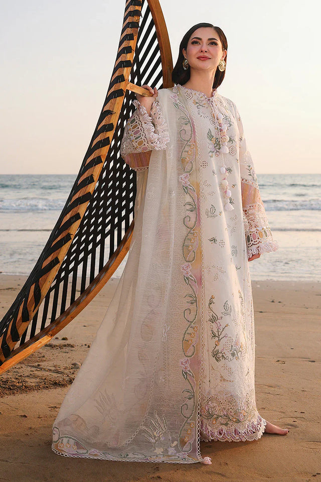 QALAMKAR COTTON EMBROIDERED UNSTICHED 3PC SUIT | KPA0079
