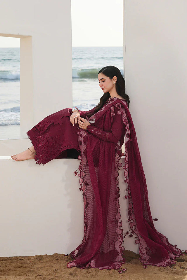 QALAMKAR COTTON EMBROIDERED UNSTITCHED 3PC SUIT | KPA0113