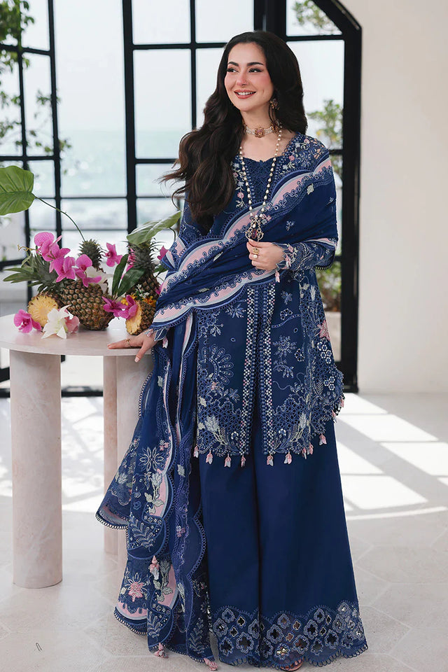 QALAMKAR CHIKENKARI UNSTITCHED 3PC SUIT | KPA0091