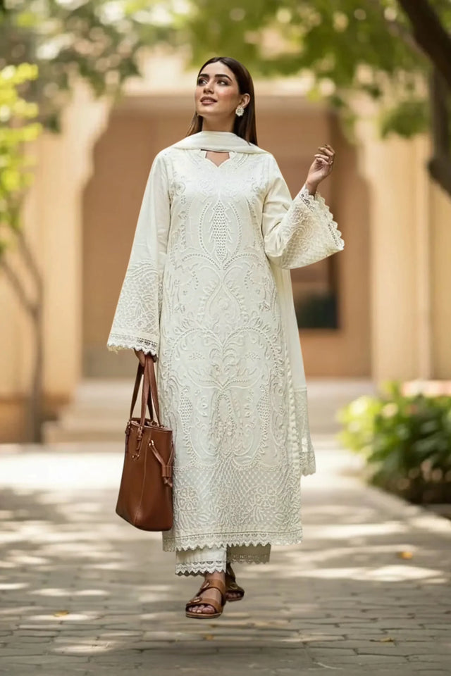 SHANZAY EMBROIDERED LAWN UNSTITCHED 3PC SET | KPA0052