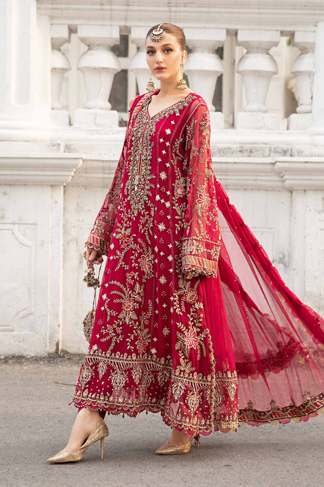Maria B CHEFFON EMBROIDERED UNSTITCHED 3PC MAXI | KPA0096
