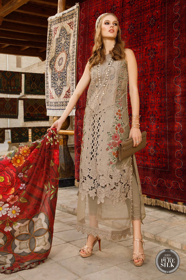 MARIA.B EMBROIDERED LAWN UNSTITCHED 3PC SET | KPA0051