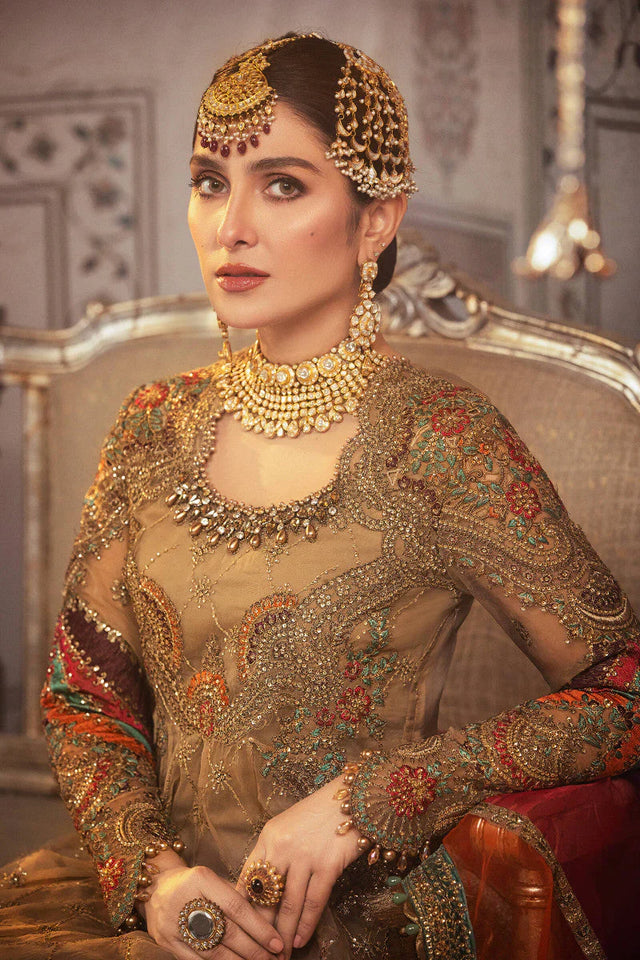 MARIA B WEDDING EMBROIDERED UNSTICHED 3PC MAXI | KPA0116
