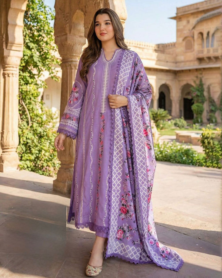 Aneelas EMBROIDERED LAWN UNSTITCHED 3PC SET | KPA0033