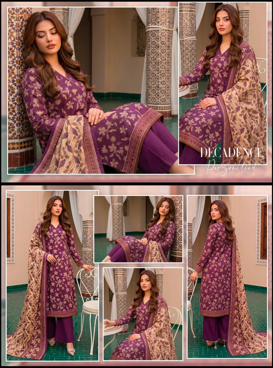 Khushi 3PC Deep Purple Lawn | Women's Unstitched Lawn Suit
