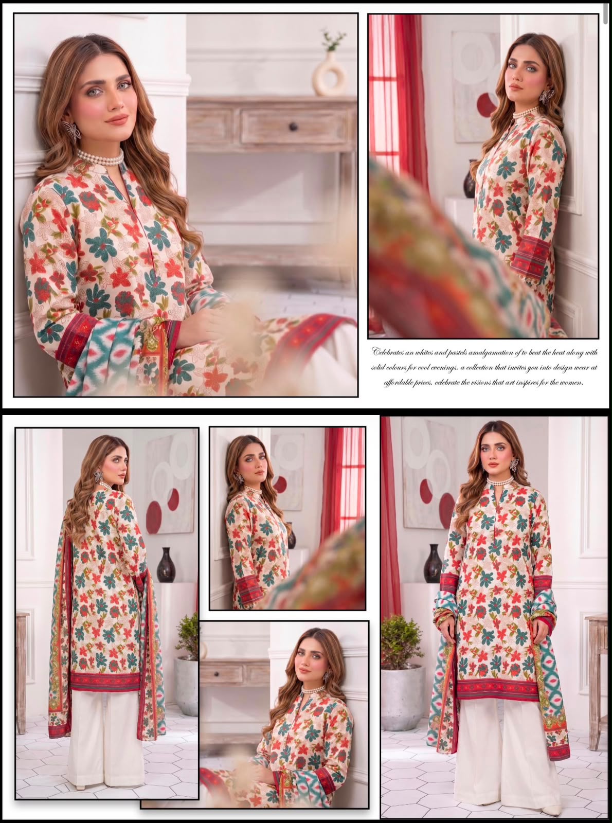 Khushi 3PC Light Pink Lawn | Women's Unstitched Lawn Suit