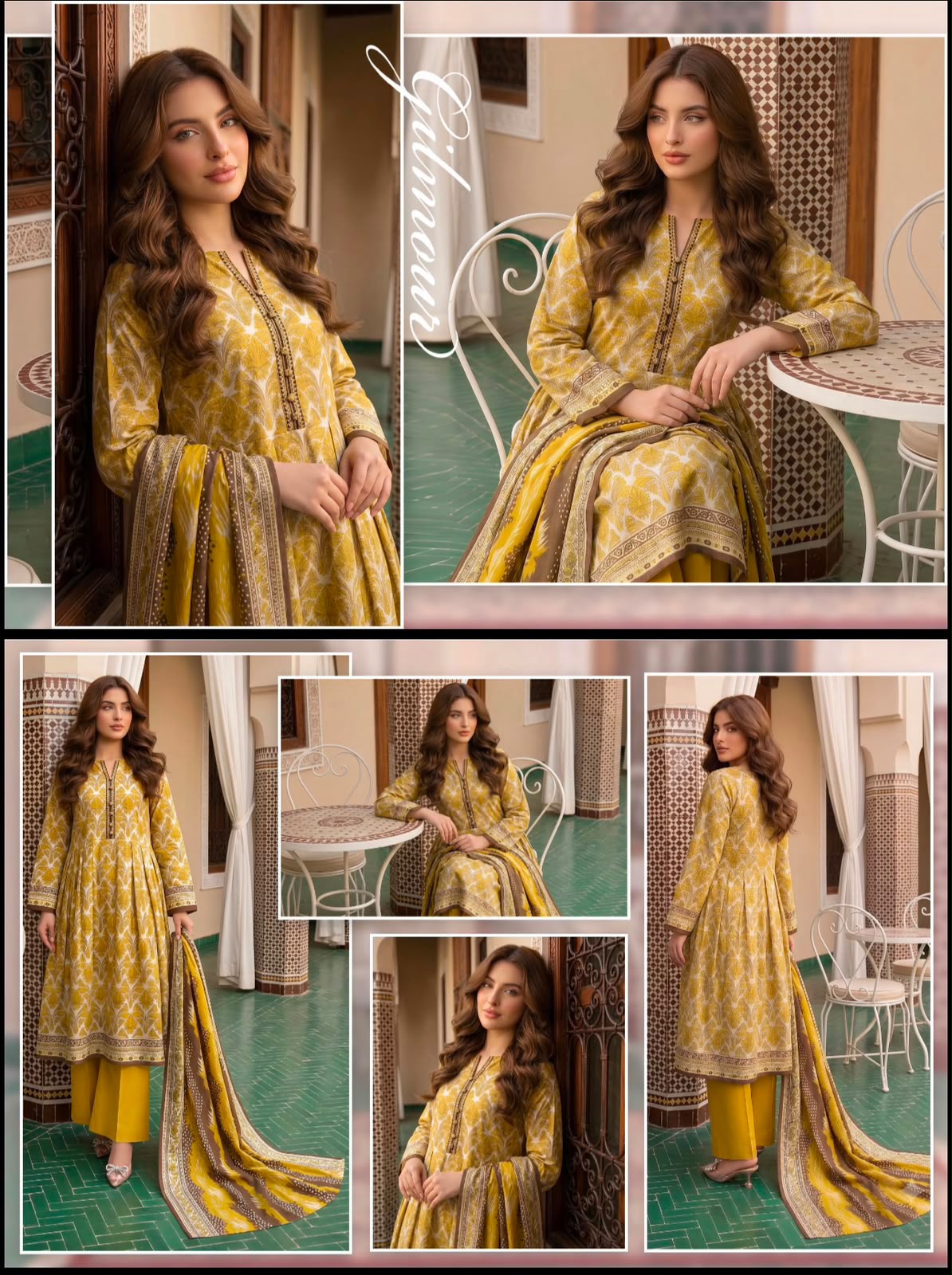 Khushi 3PC Yellow & White Floral Lawn | Women's Unstitched Lawn Suit