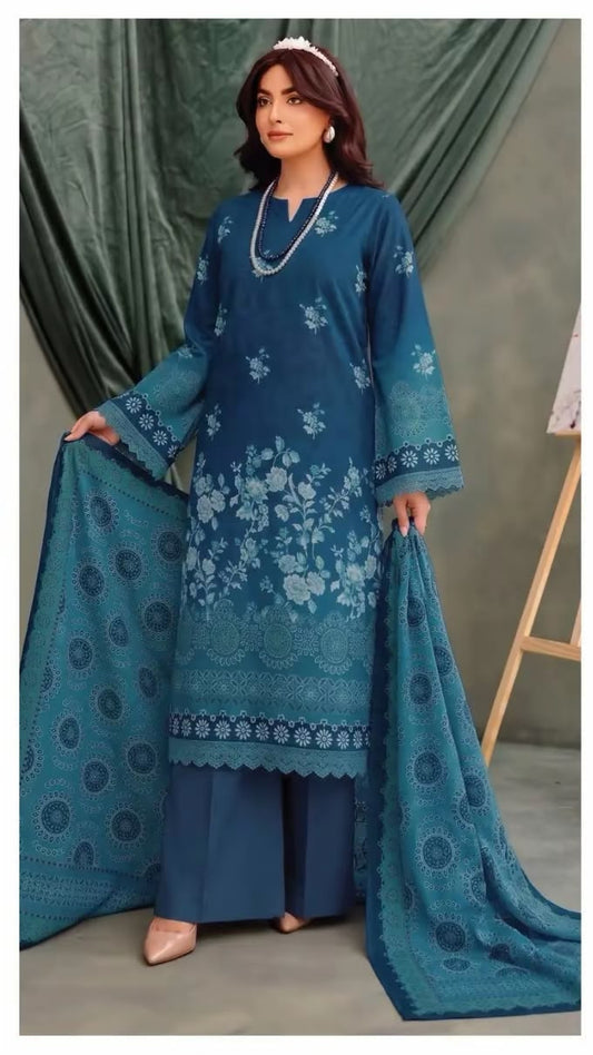 Khushi 3PC Zinc Floral Lawn | Women's Unstitched Lawn Suit
