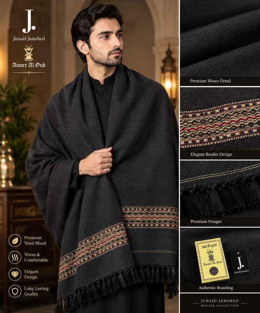 J. Wool Shawl Black