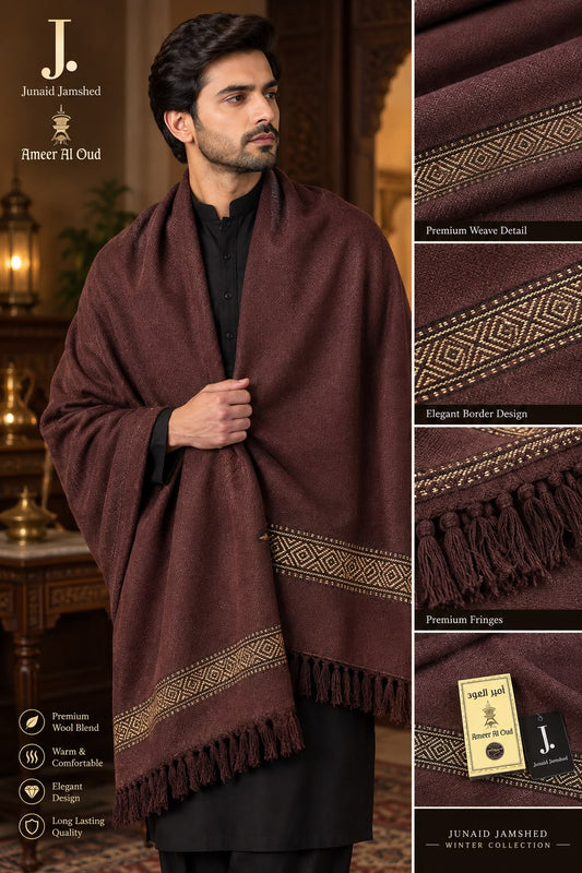 J . Wool Shawl Mahroon