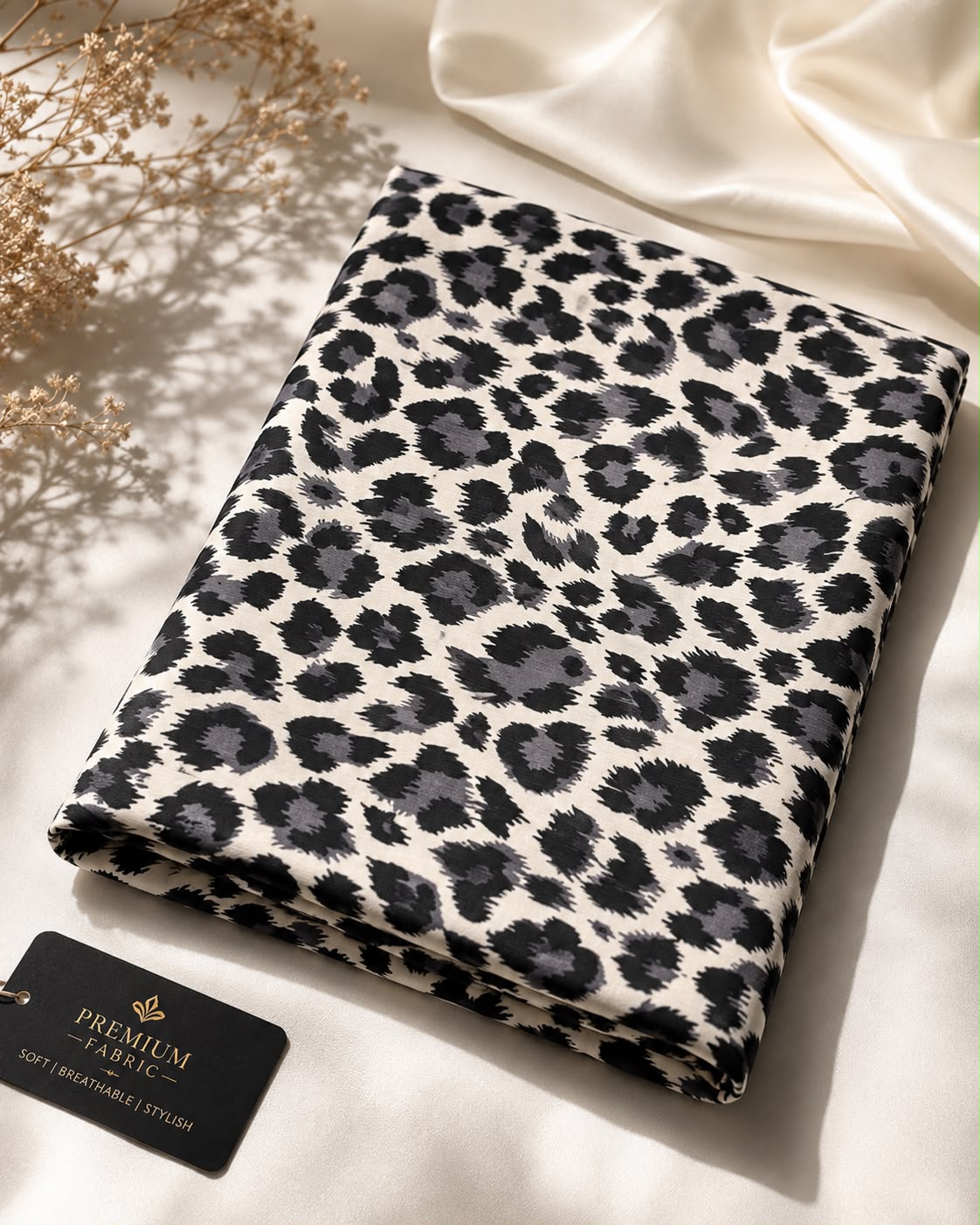 Chetah Print 2-Piece Unstitched Suit