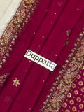 HARIS SHAKEEL – AISHA MARGENTA UNSTICHTED EMBROIDERED 3PC MAXI - KPA0127