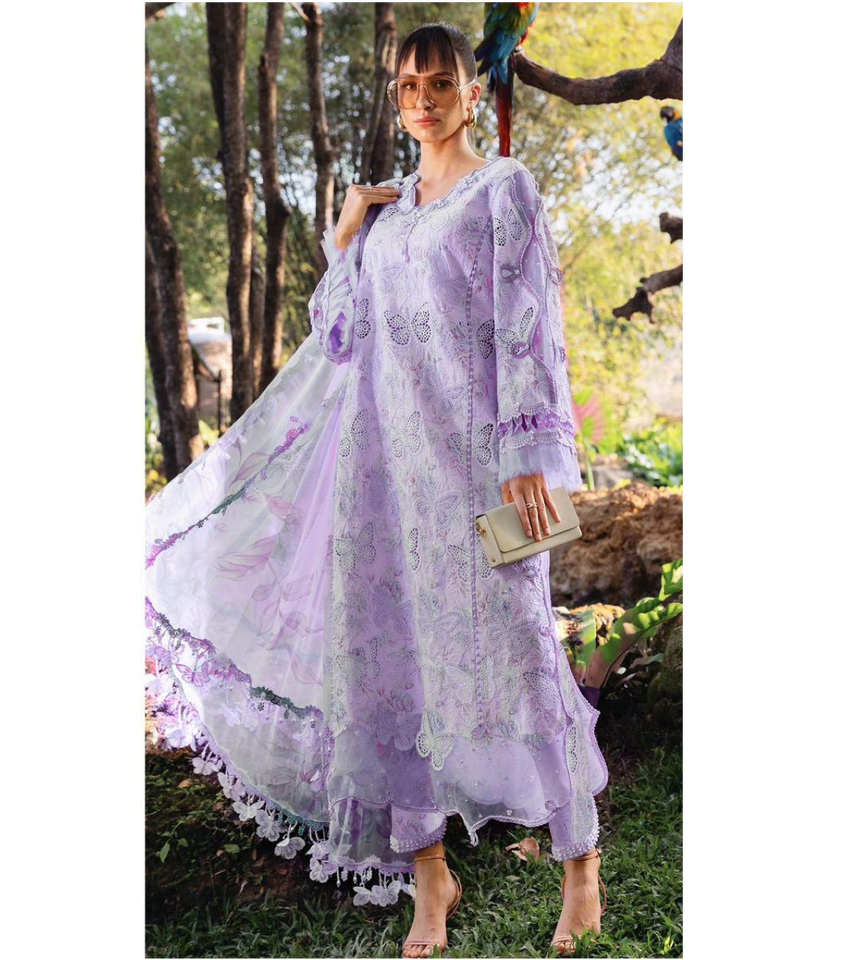MARIA.B BUtterfly  EMBROIDERED UNSTITCHED 3PC SUIT | KPA0085