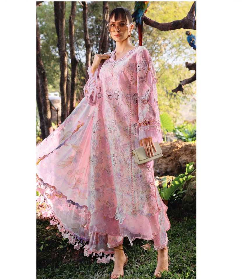MARIA.B BUtterfly  EMBROIDERED UNSTITCHED 3PC SUIT | KPA0085