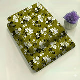 Green with Small White Tiny Bloom Flower Pattern Floral Print 2-Piece Unstitched Suit