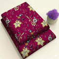 Deep Pink with Yellow & White Flowers Print 2-Piece Unstitched Suit