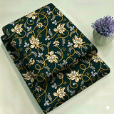 Premium Green & Gold Botanical 2-Piece Unstitched Suit