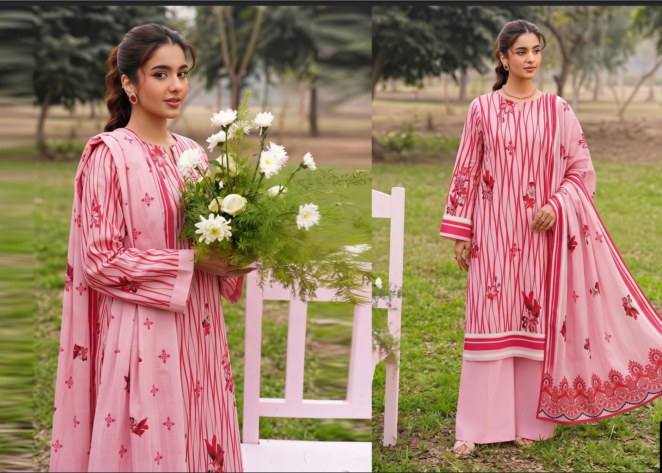 Saqaafah 3 Pc Printed lawn