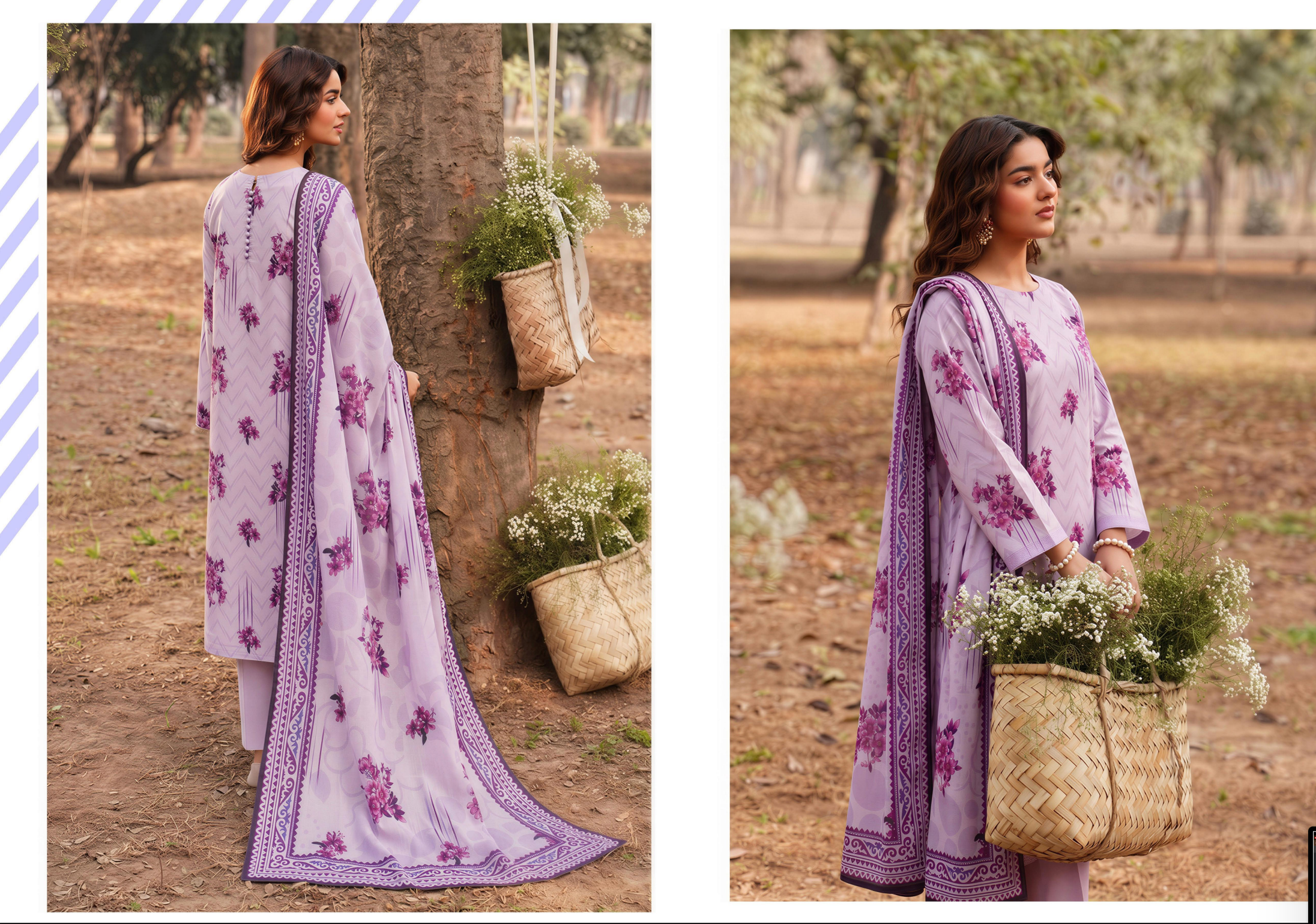 Saqaafah 3 Pc Printed Lawn