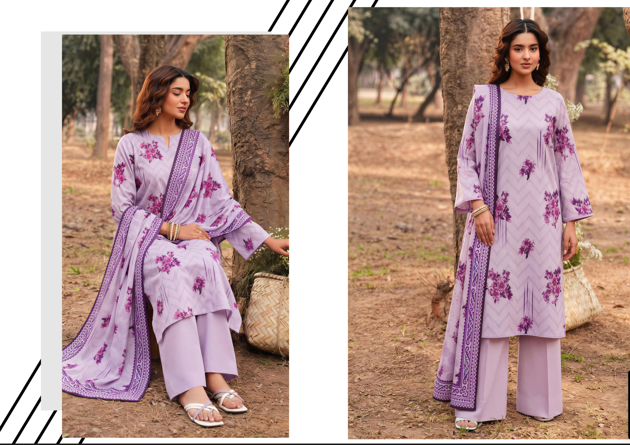 Saqaafah 3 Pc Printed Lawn