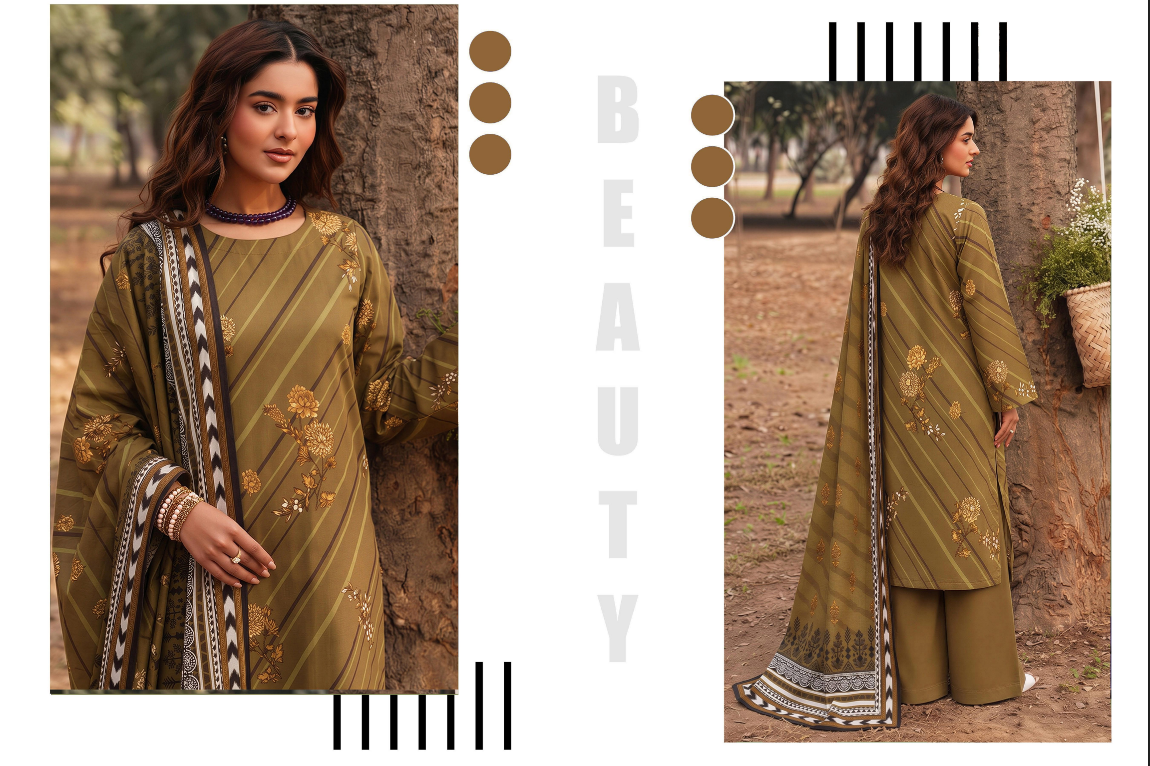 Saqaafah 3 Pc Printed Lawn