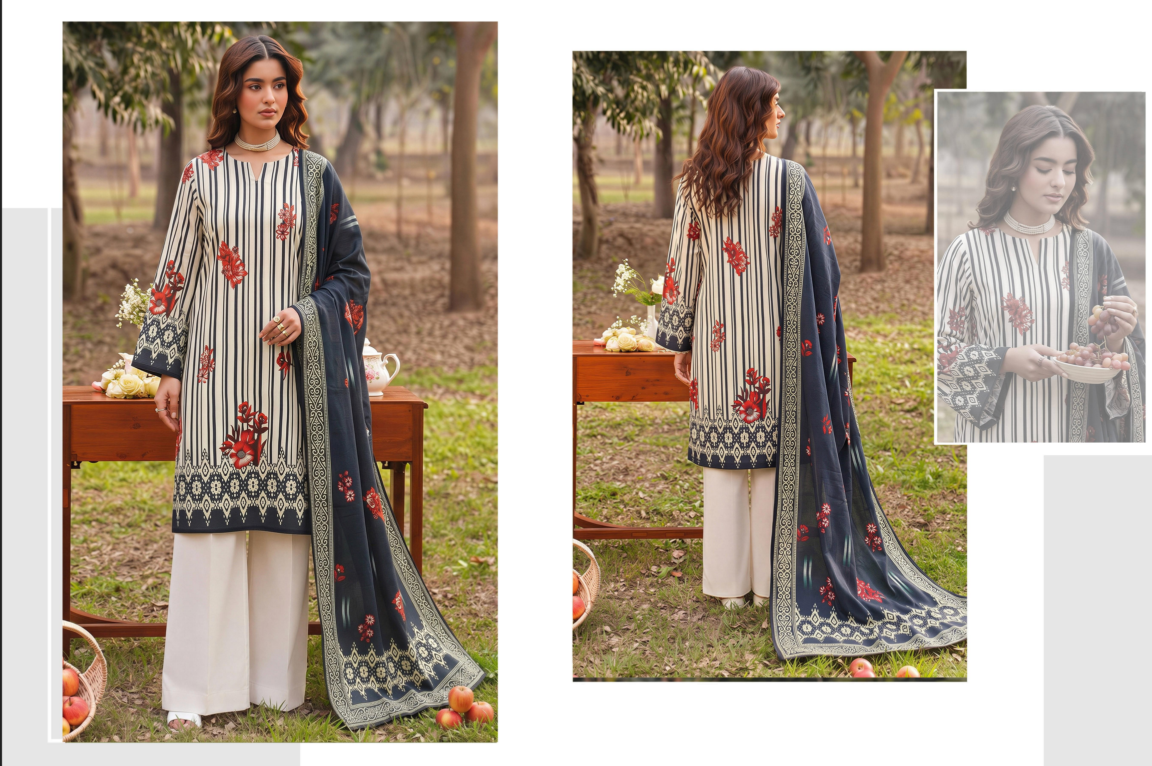 Saqaafah 3 Pc Printed Lawn