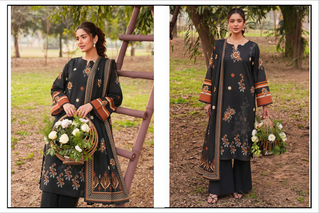 Saqaafah 3 Pc Printed Lawn