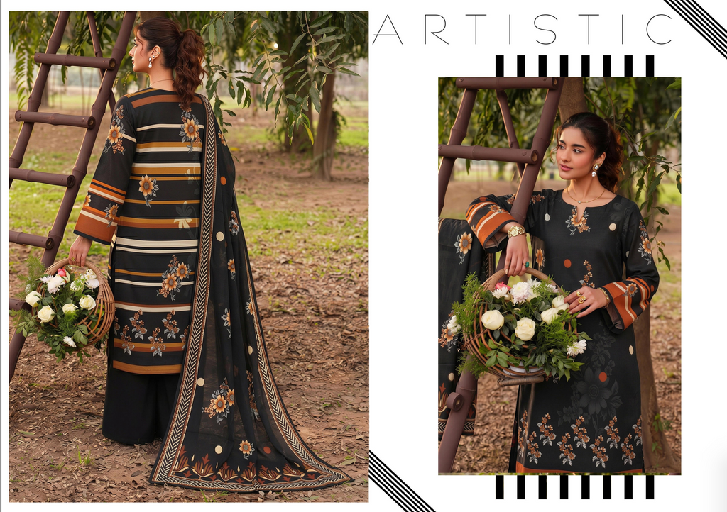 Saqaafah 3 Pc Printed Lawn