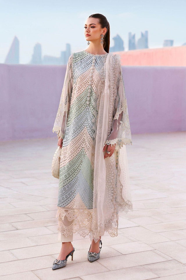 MARIA.B EMBROIDERED LAWN UNSTITCHED 3PC SET | KPA0054